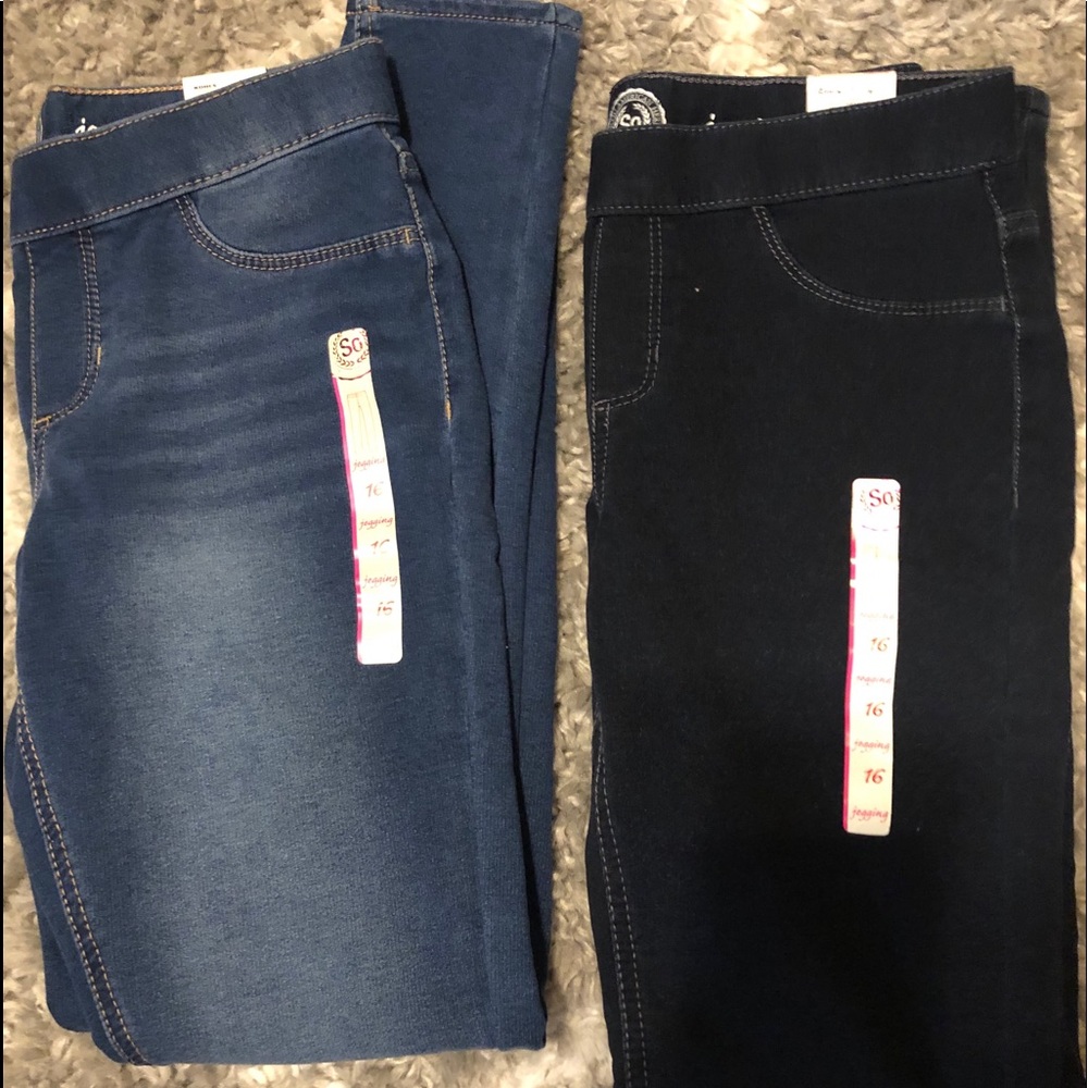 SO girls jeggings